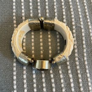 Vintage Ivory Style Carved Jewel Bracelet